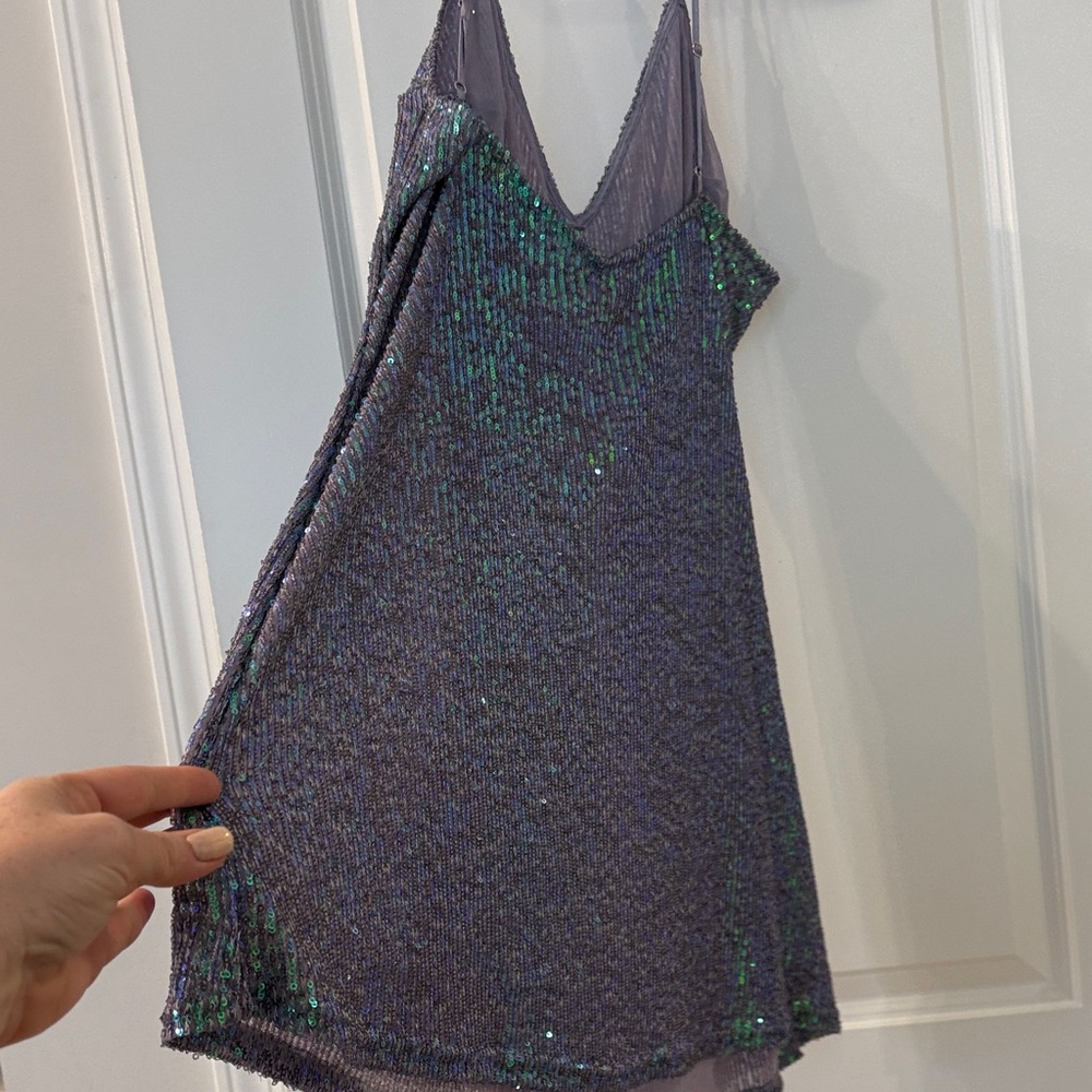 Victoria's Secret Purple and Green Sequin Strappy Dress - Picture 8 of 8